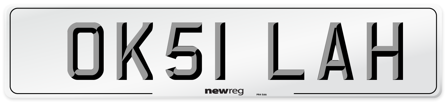 OK51 LAH Number Plate from New Reg
